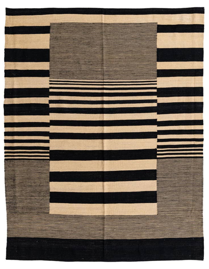 Detail image of 6' x 7' 7 Hand Woven Kilim Modern Wool Rug
