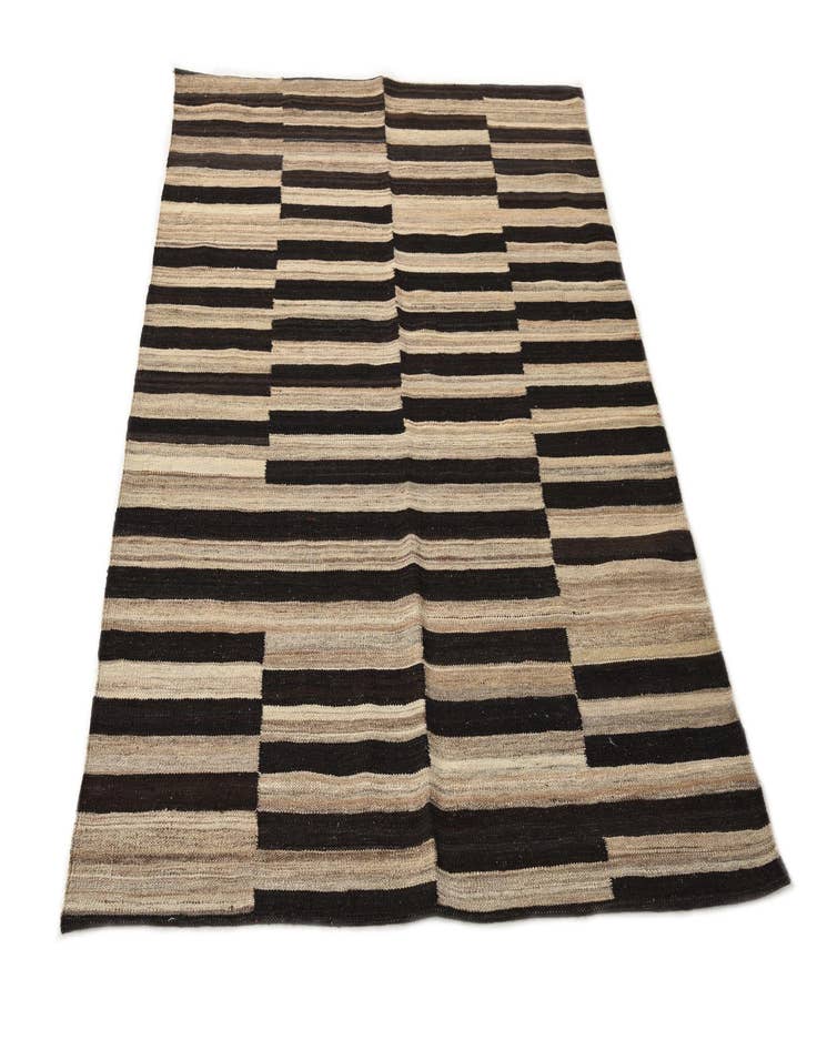 Detail image of 4' 3 x 5' 10 Hand Woven Kilim Modern Wool Rug