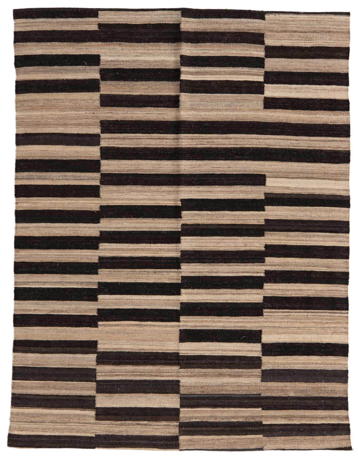 4' 3 x 5' 10 Hand Woven Kilim Modern Wool Rug