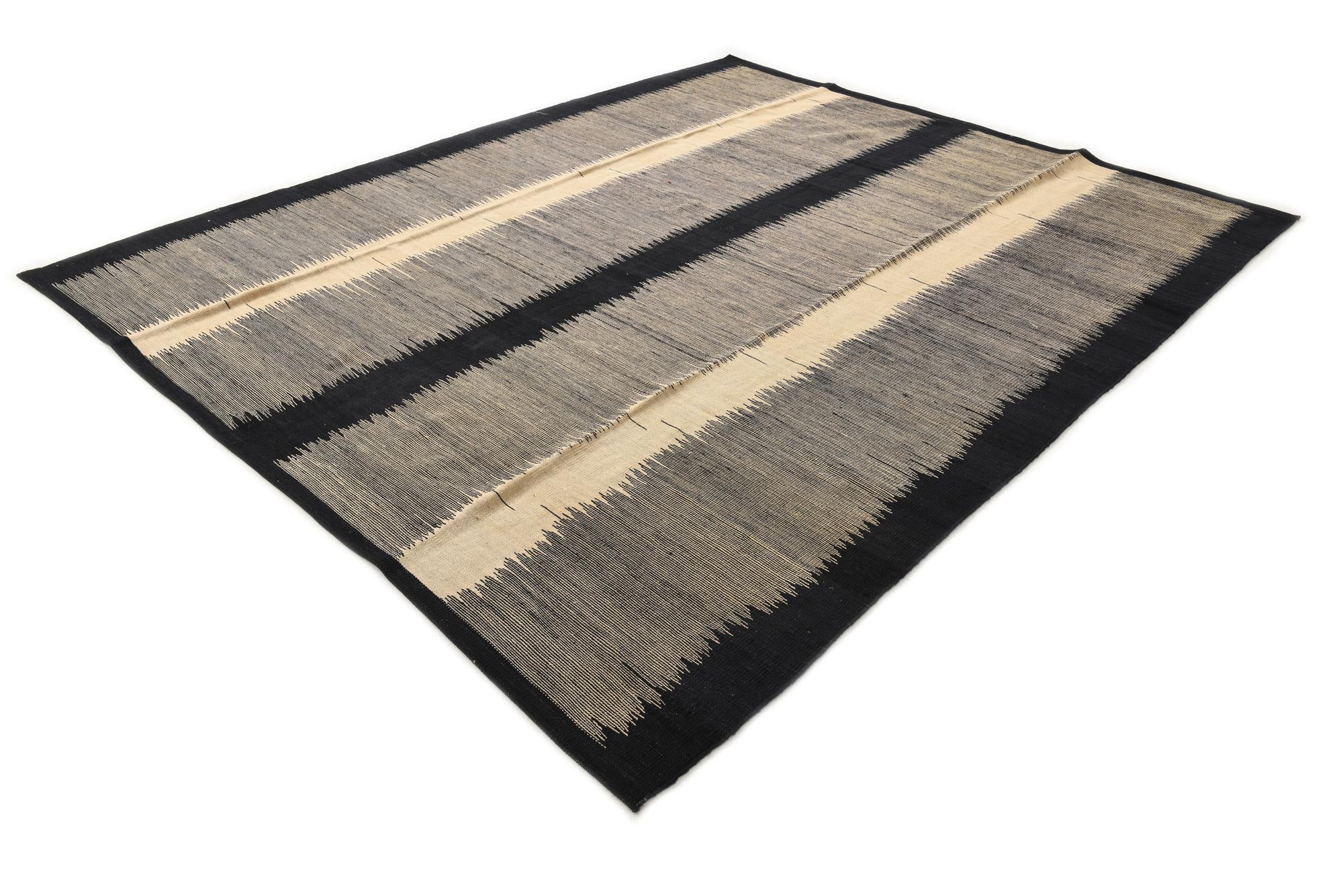 8' x 9' 7 Hand Woven Kilim Modern Wool Rug