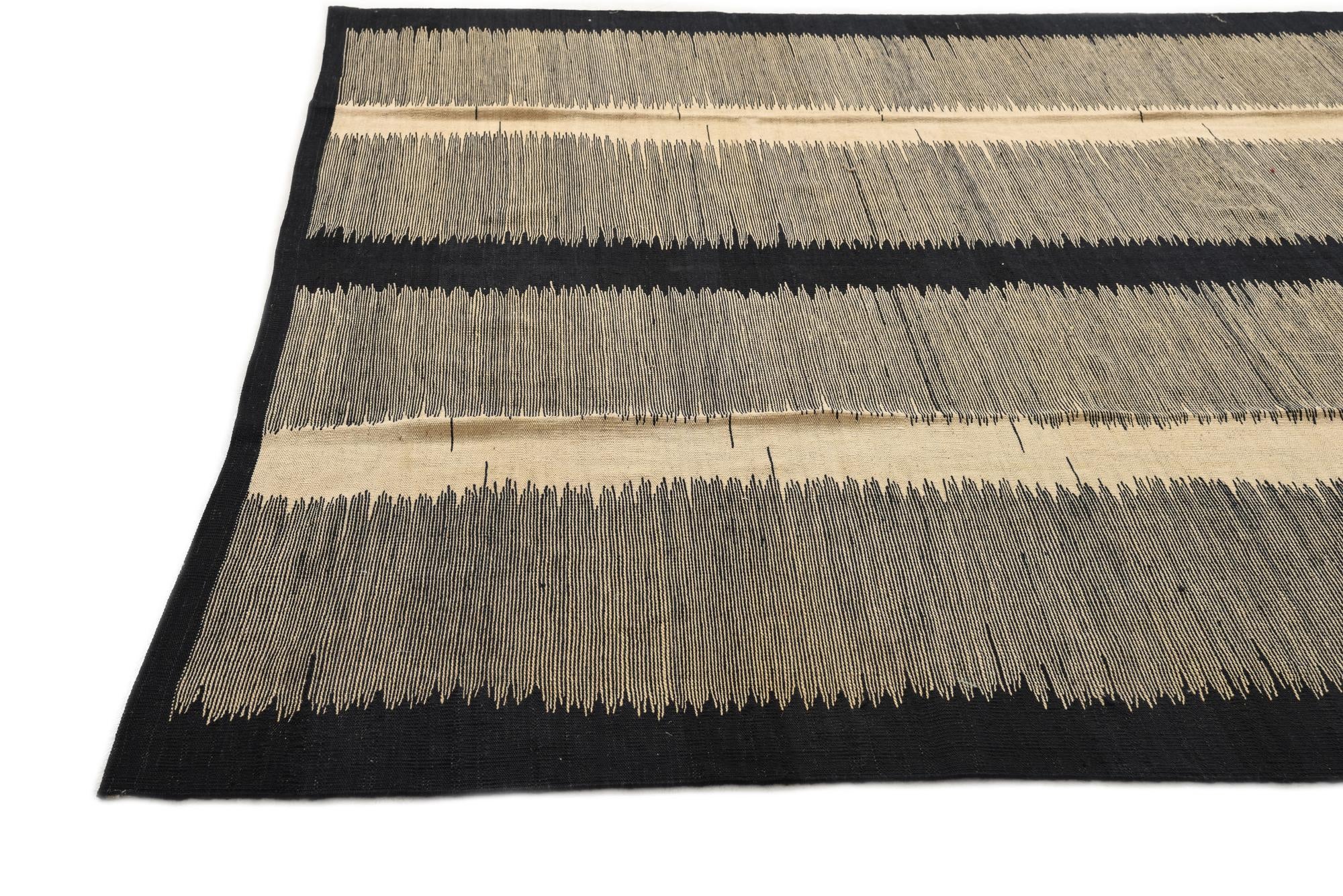 8' x 9' 7 Hand Woven Kilim Modern Wool Rug