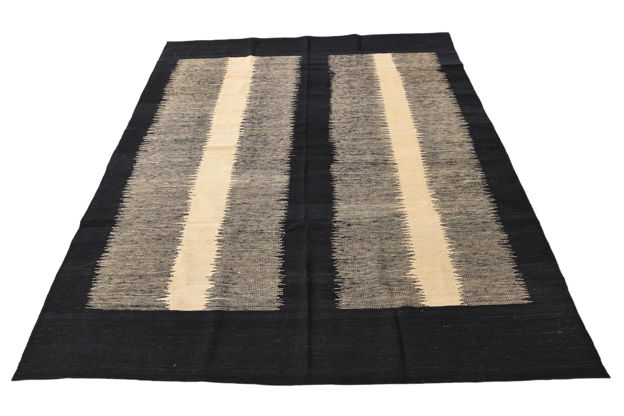 6' 1 x 7' 7 Hand Woven Kilim Modern Wool Rug
