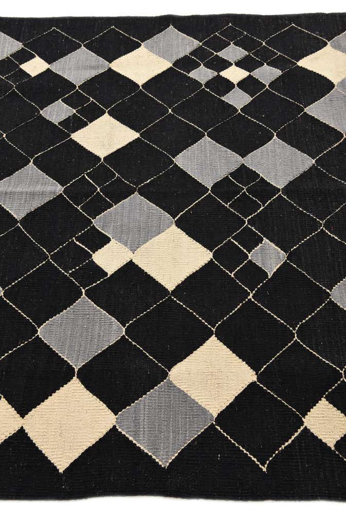 5' 1 x 6' 6 Hand Woven Kilim Modern Wool Rug