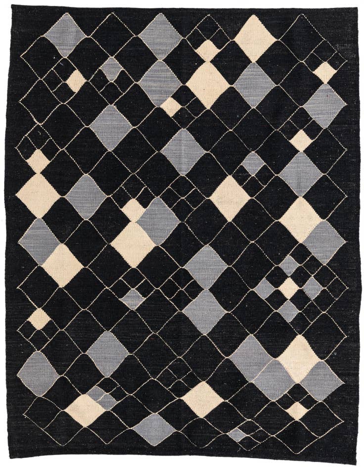 Detail image of 5' 1 x 6' 6 Hand Woven Kilim Modern Wool Rug