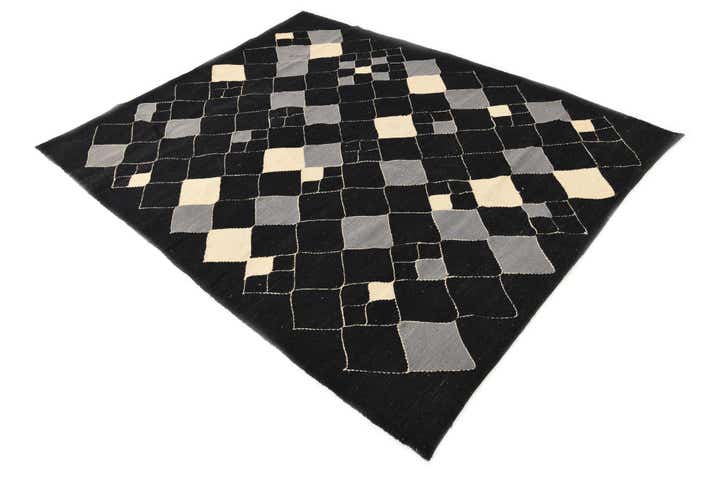 5' 1 x 6' 5 Hand Woven Kilim Modern Wool Rug