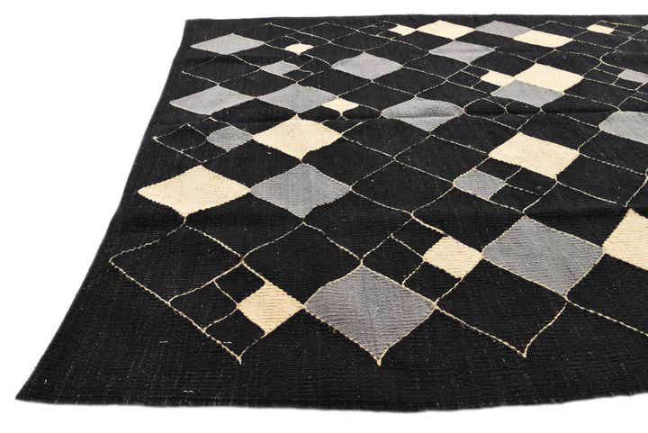 5' 1 x 6' 5 Hand Woven Kilim Modern Wool Rug