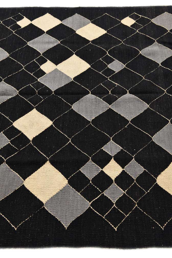 5' 1 x 6' 5 Hand Woven Kilim Modern Wool Rug