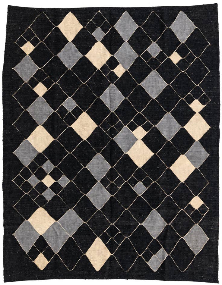 Detail image of 5' 1 x 6' 5 Hand Woven Kilim Modern Wool Rug