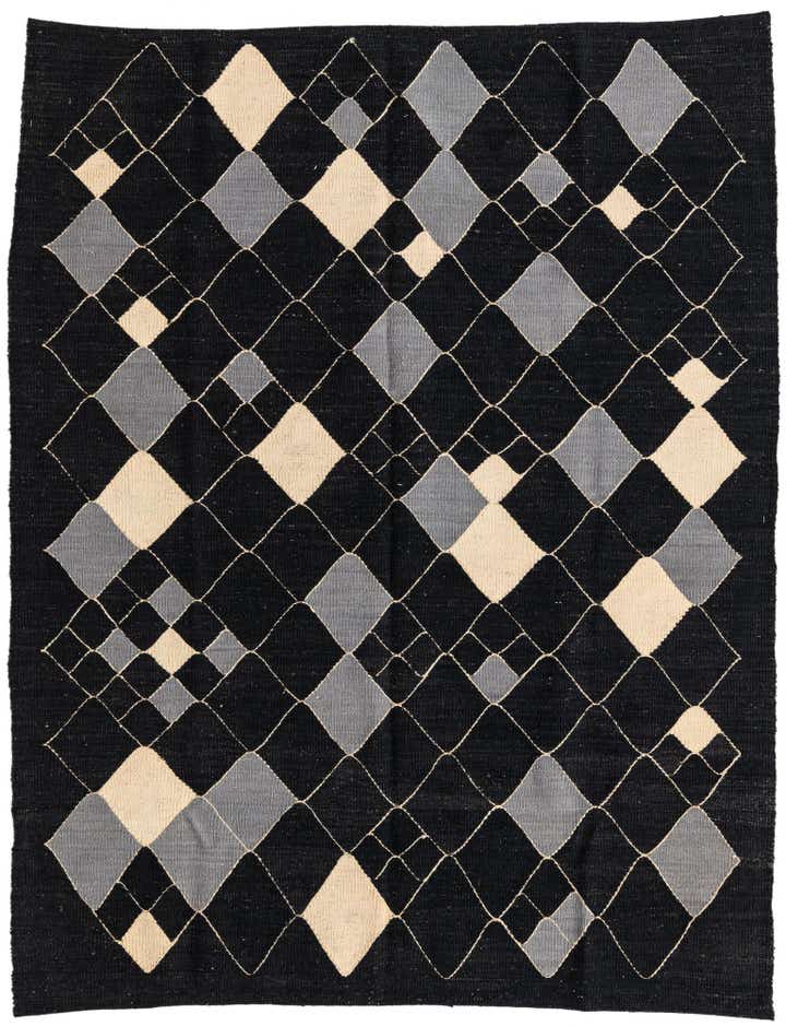 5' 1 x 6' 5 Hand Woven Kilim Modern Wool Rug