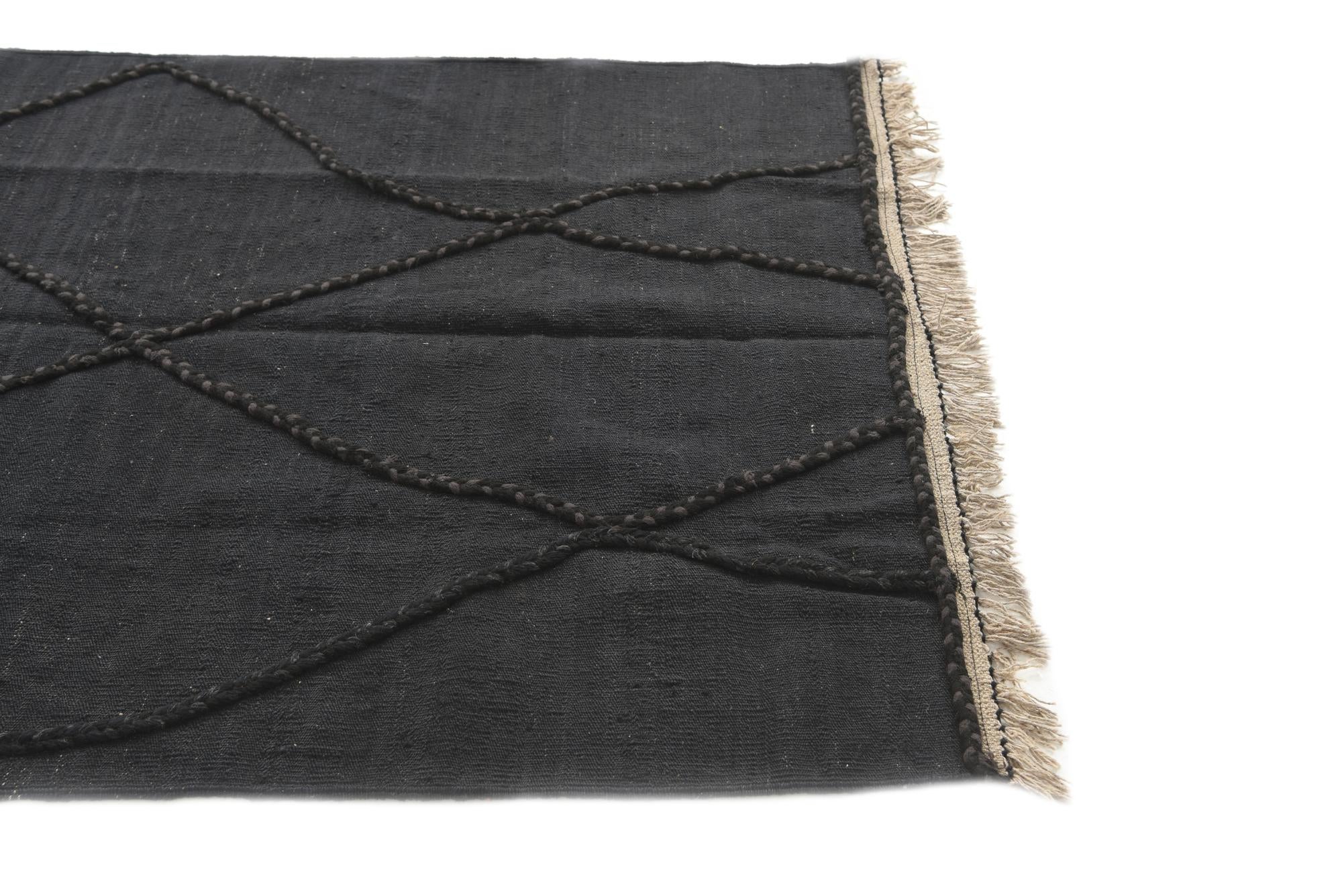 3' 7 x 5' 3 Hand Woven Kilim Modern Wool Rug