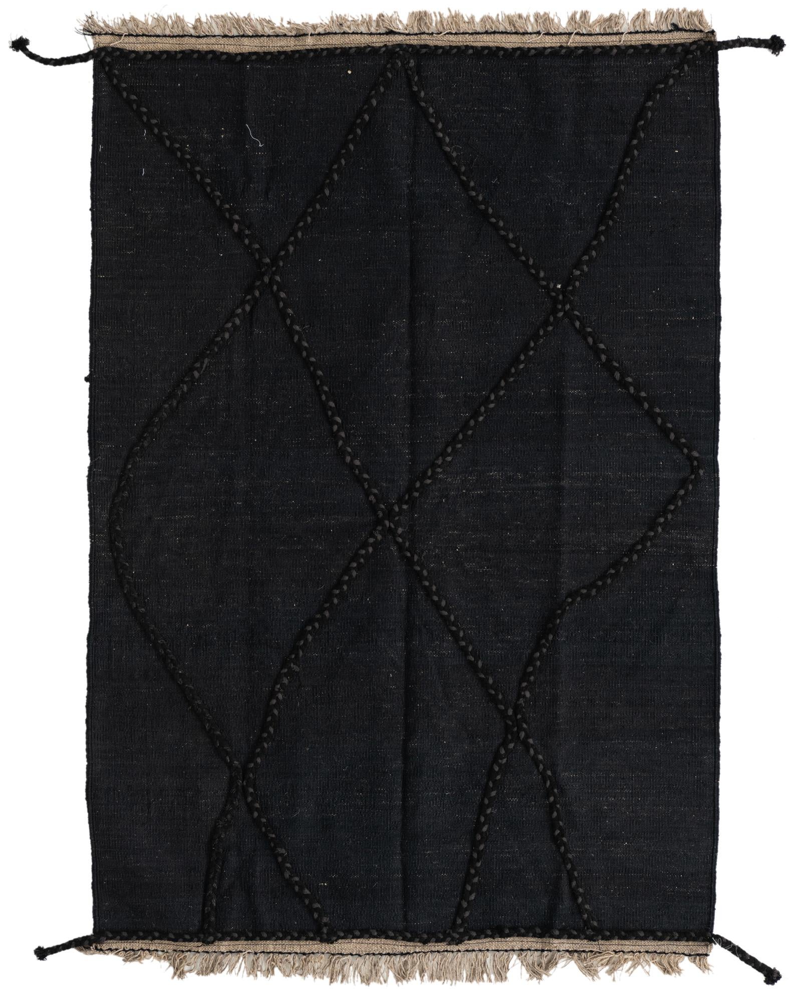 3' 7 x 5' 3 Hand Woven Kilim Modern Wool Rug
