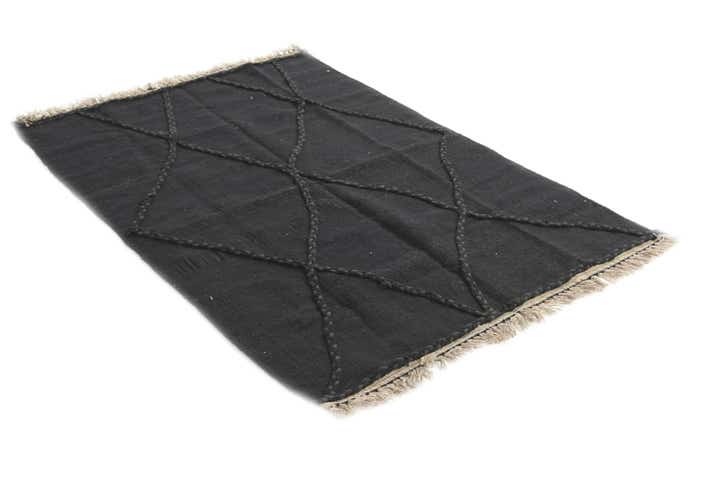 3' 8 x 5' 3 Hand Woven Kilim Modern Wool Rug