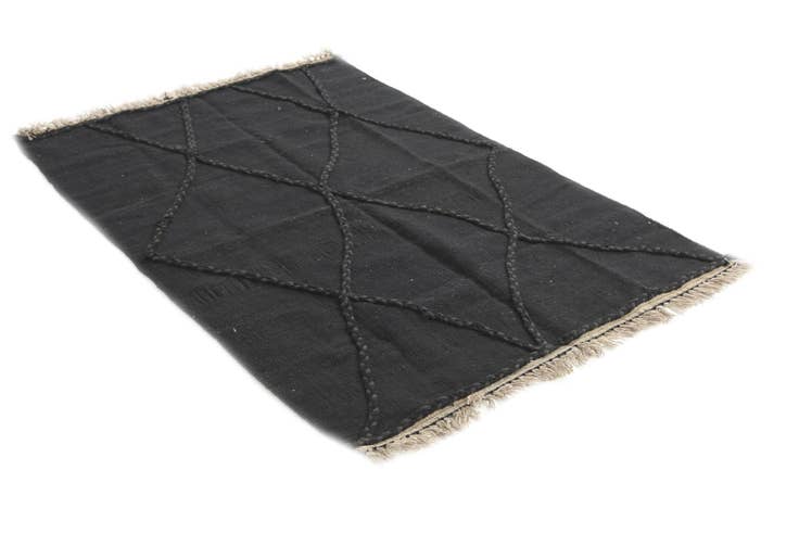 Detail image of 3' 8 x 5' 3 Hand Woven Kilim Modern Wool Rug