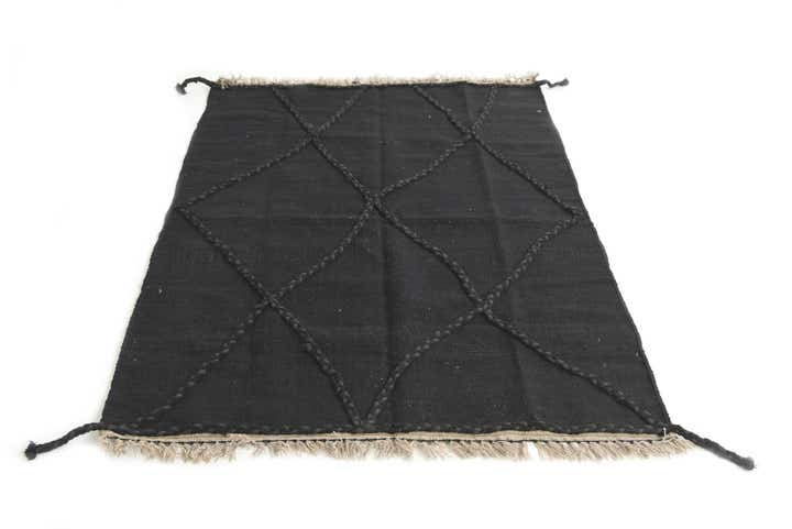 3' 8 x 5' 3 Hand Woven Kilim Modern Wool Rug