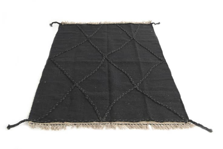 Detail image of 3' 8 x 5' 3 Hand Woven Kilim Modern Wool Rug