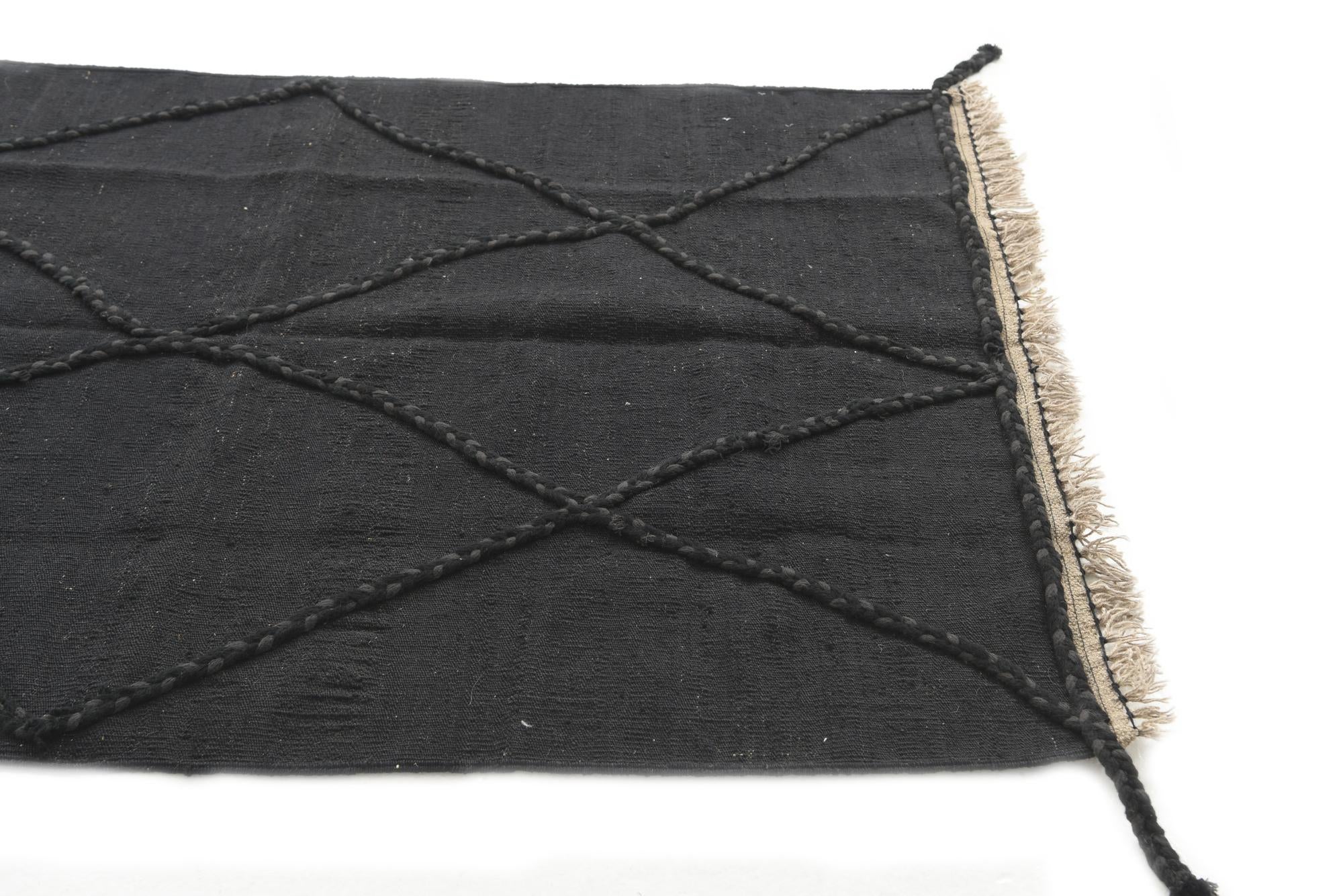3' 8 x 5' 3 Hand Woven Kilim Modern Wool Rug
