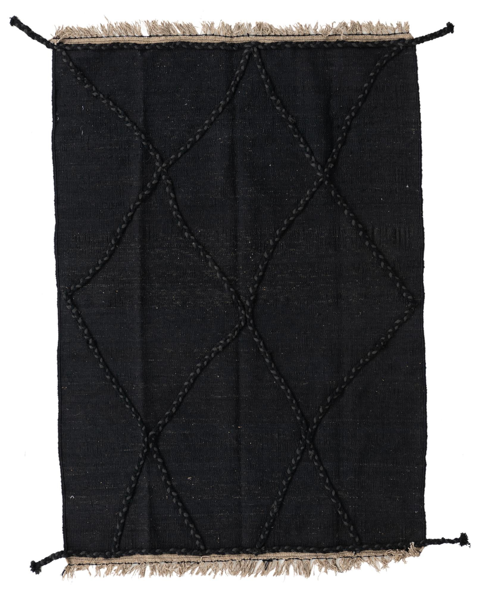 3' 8 x 5' 3 Hand Woven Kilim Modern Wool Rug