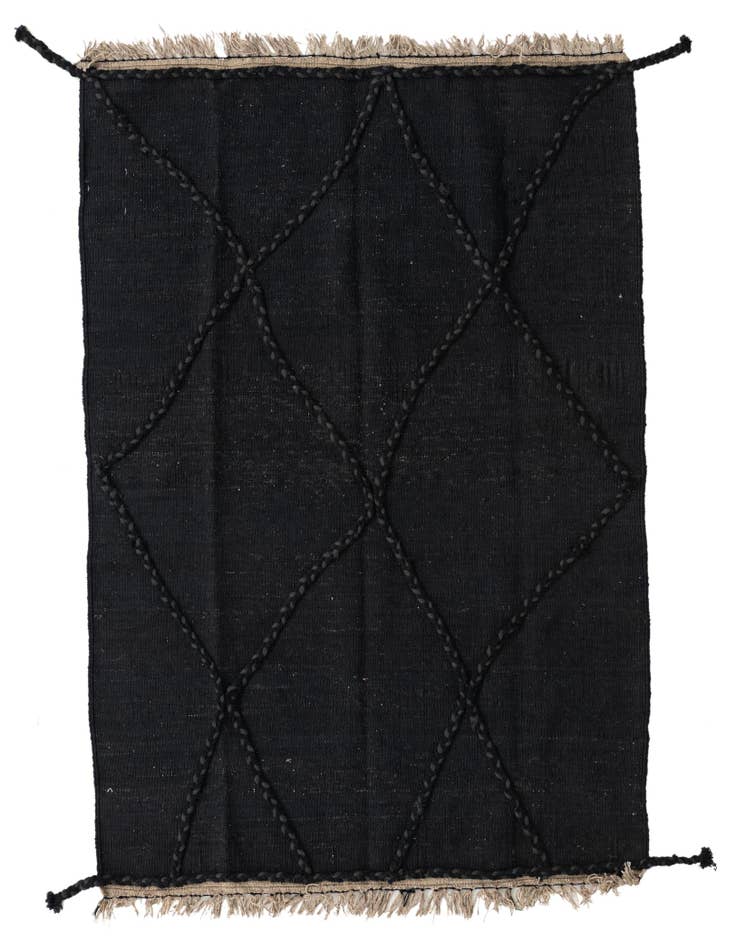 Detail image of 3' 8 x 5' 3 Hand Woven Kilim Modern Wool Rug