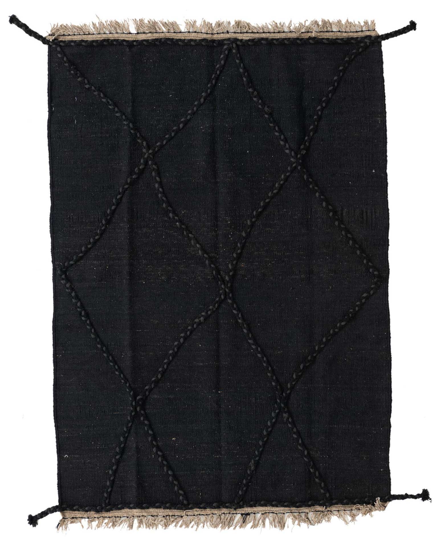 3' 8 x 5' 3 Hand Woven Kilim Modern Wool Rug