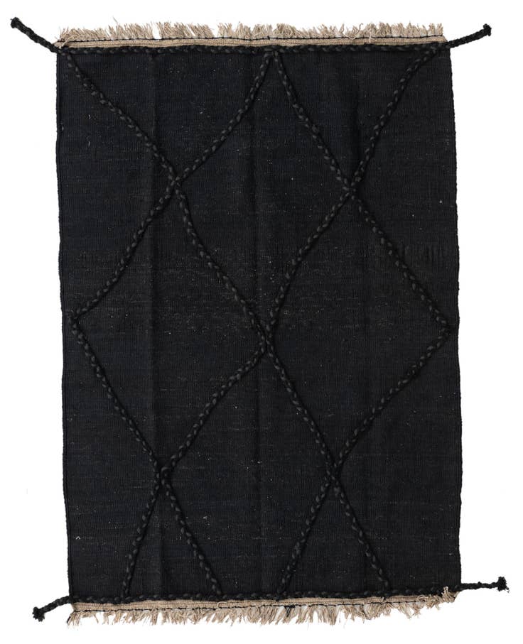 Detail image of 3' 8 x 5' 3 Hand Woven Kilim Modern Wool Rug