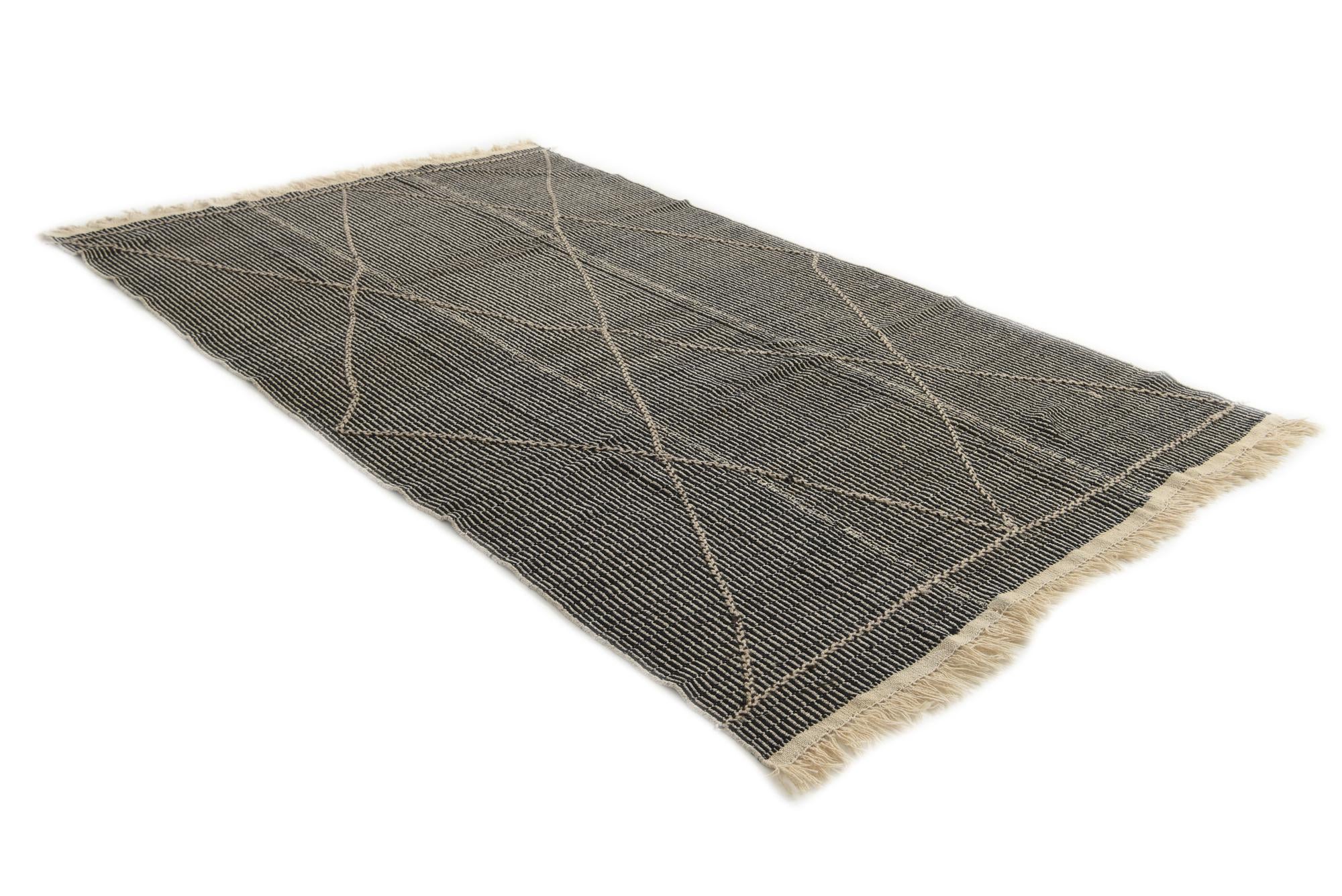 5' 10 x 9' 7 Hand Woven Kilim Modern Wool Rug
