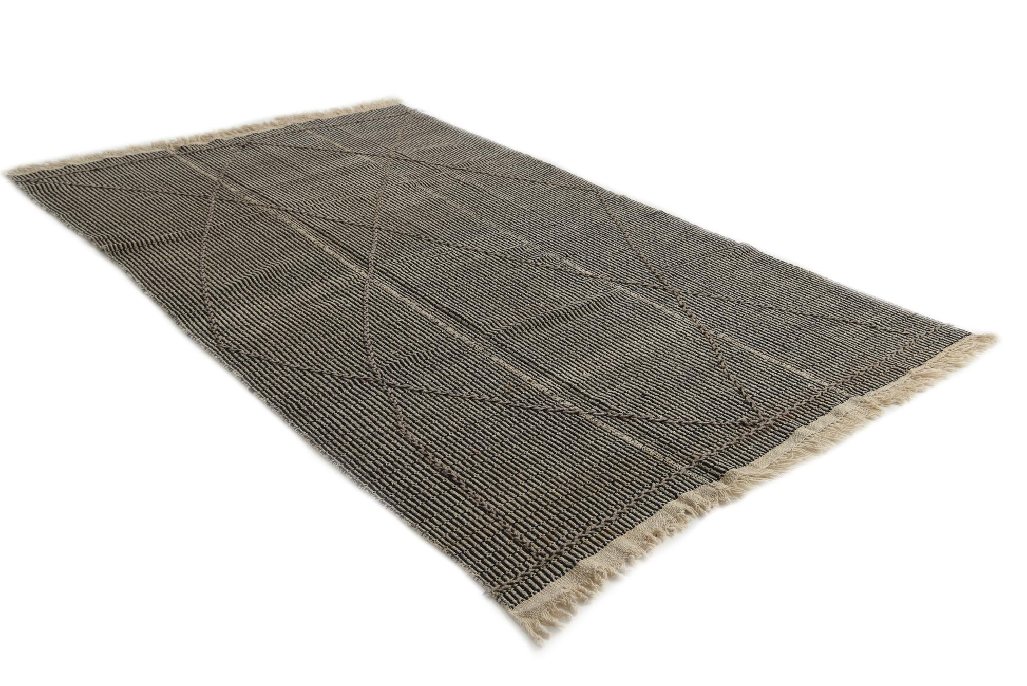 5' 10 x 9' 5 Hand Woven Kilim Modern Wool Rug