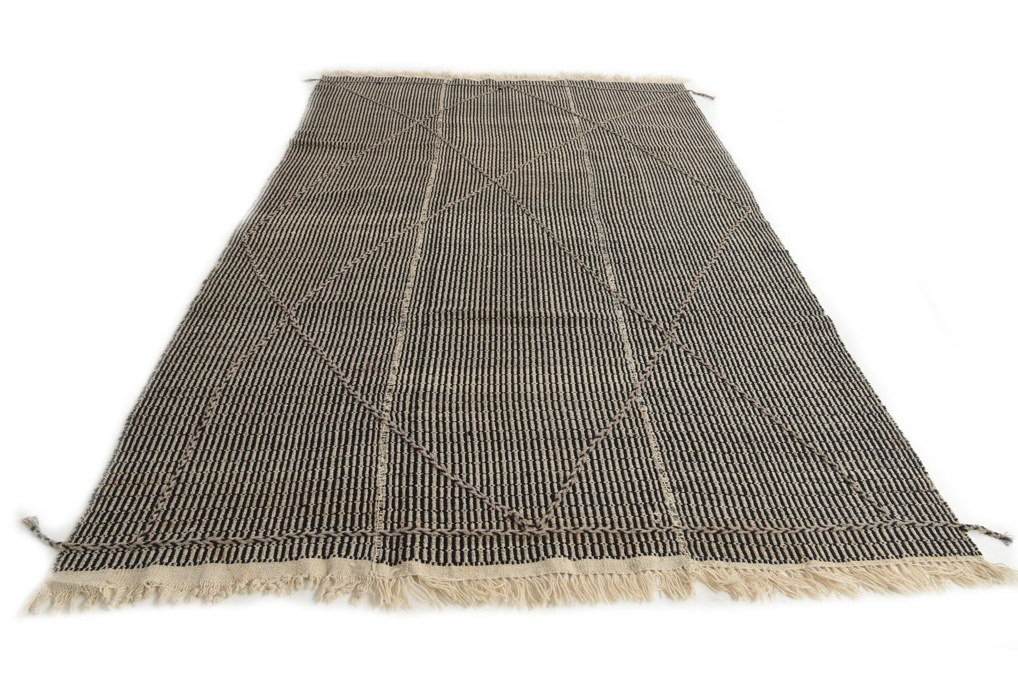 5' 10 x 9' 5 Hand Woven Kilim Modern Wool Rug