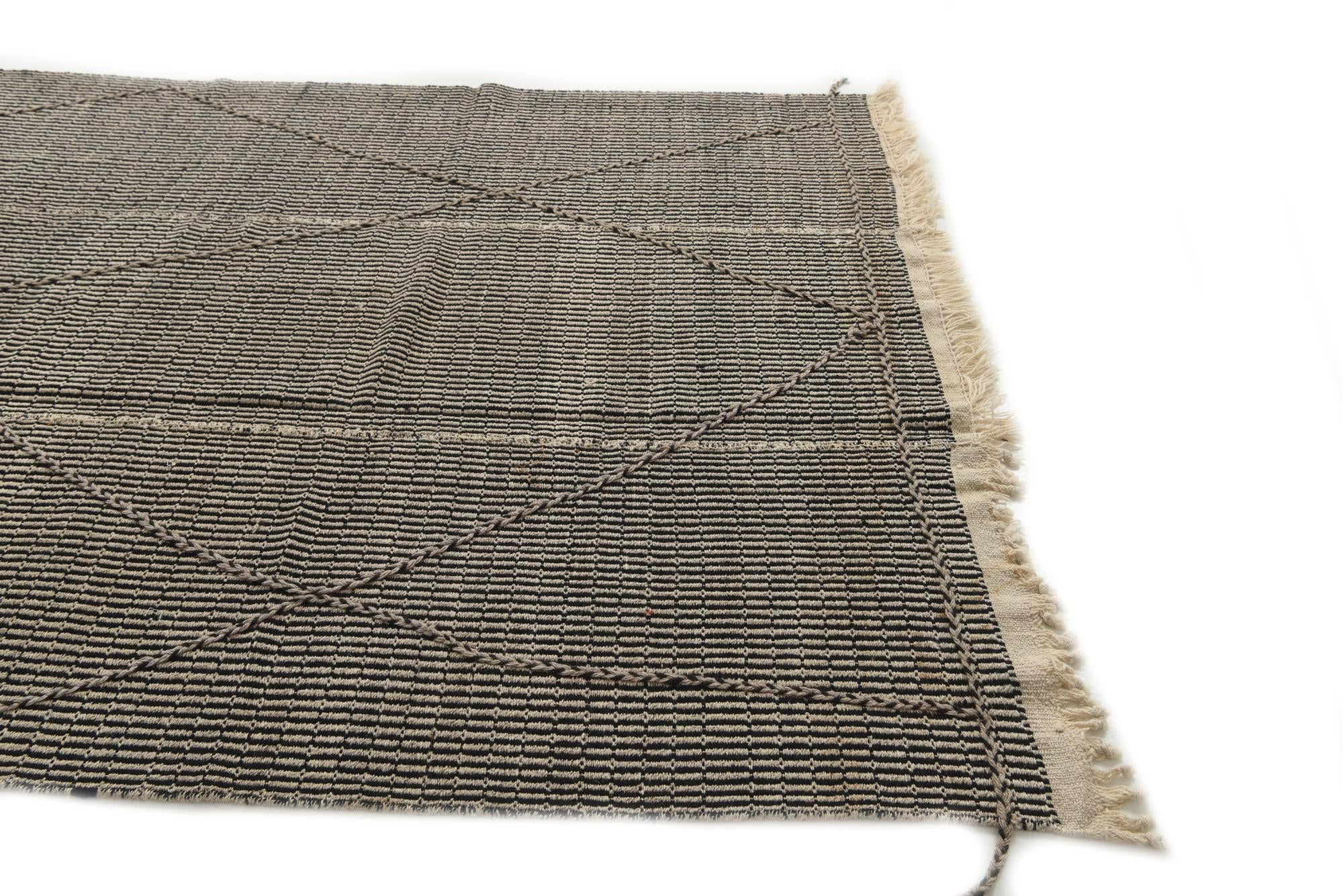5' 10 x 9' 5 Hand Woven Kilim Modern Wool Rug