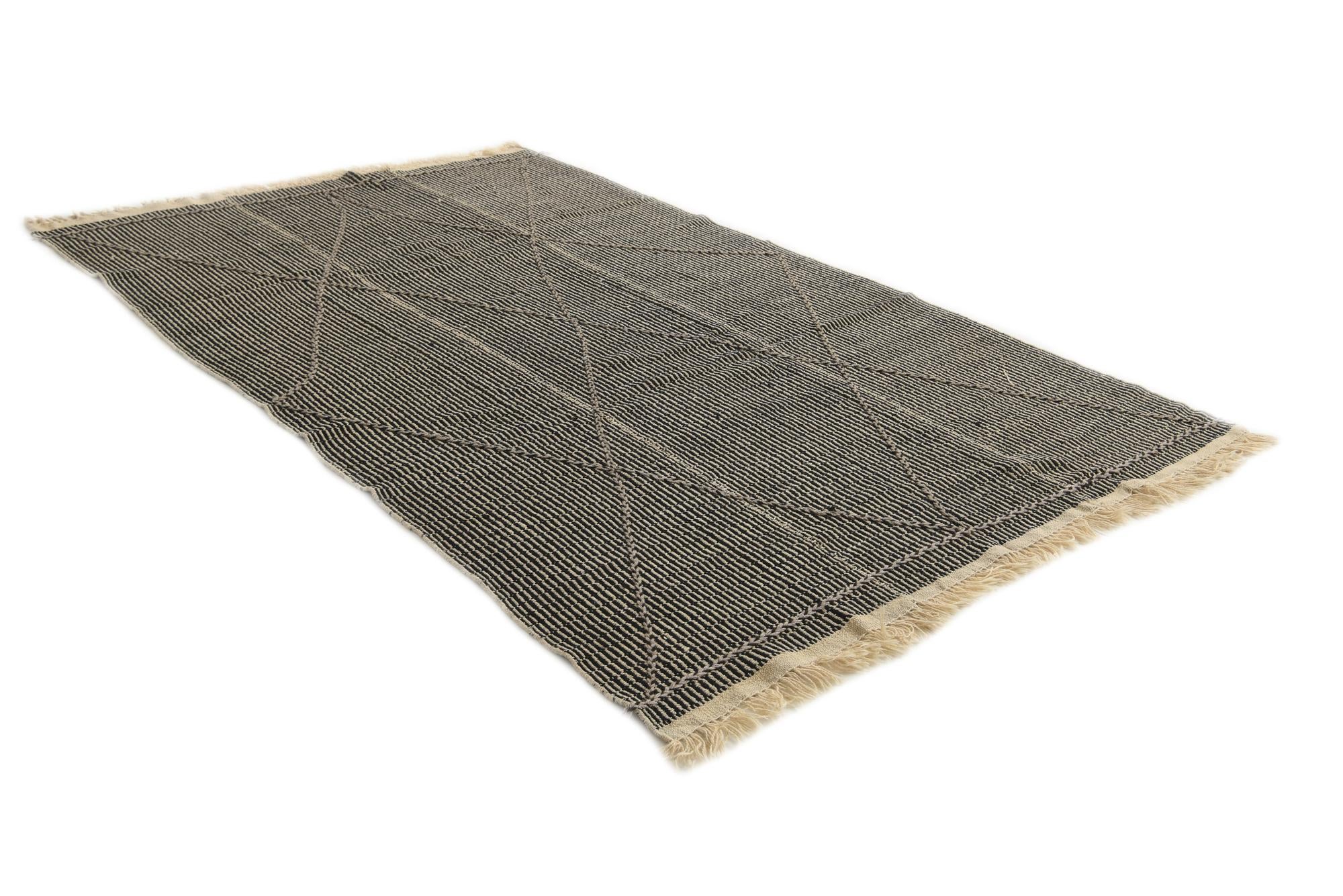 5' 10 x 9' 5 Hand Woven Kilim Modern Wool Rug