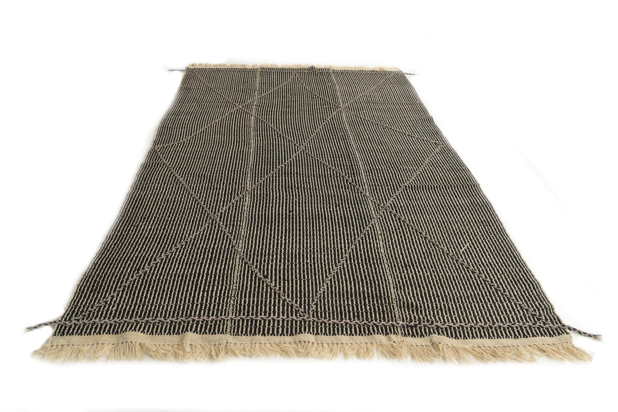 5' 10 x 9' 5 Hand Woven Kilim Modern Wool Rug