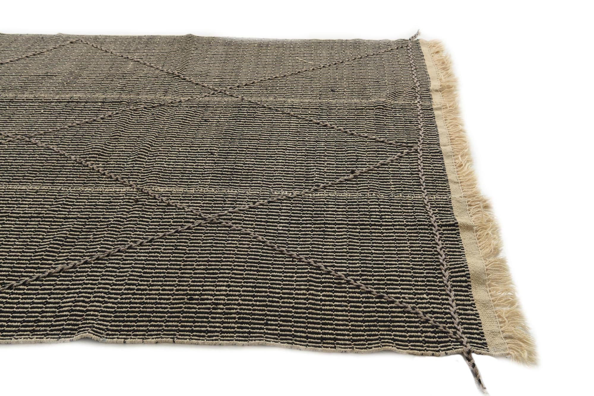 5' 10 x 9' 5 Hand Woven Kilim Modern Wool Rug