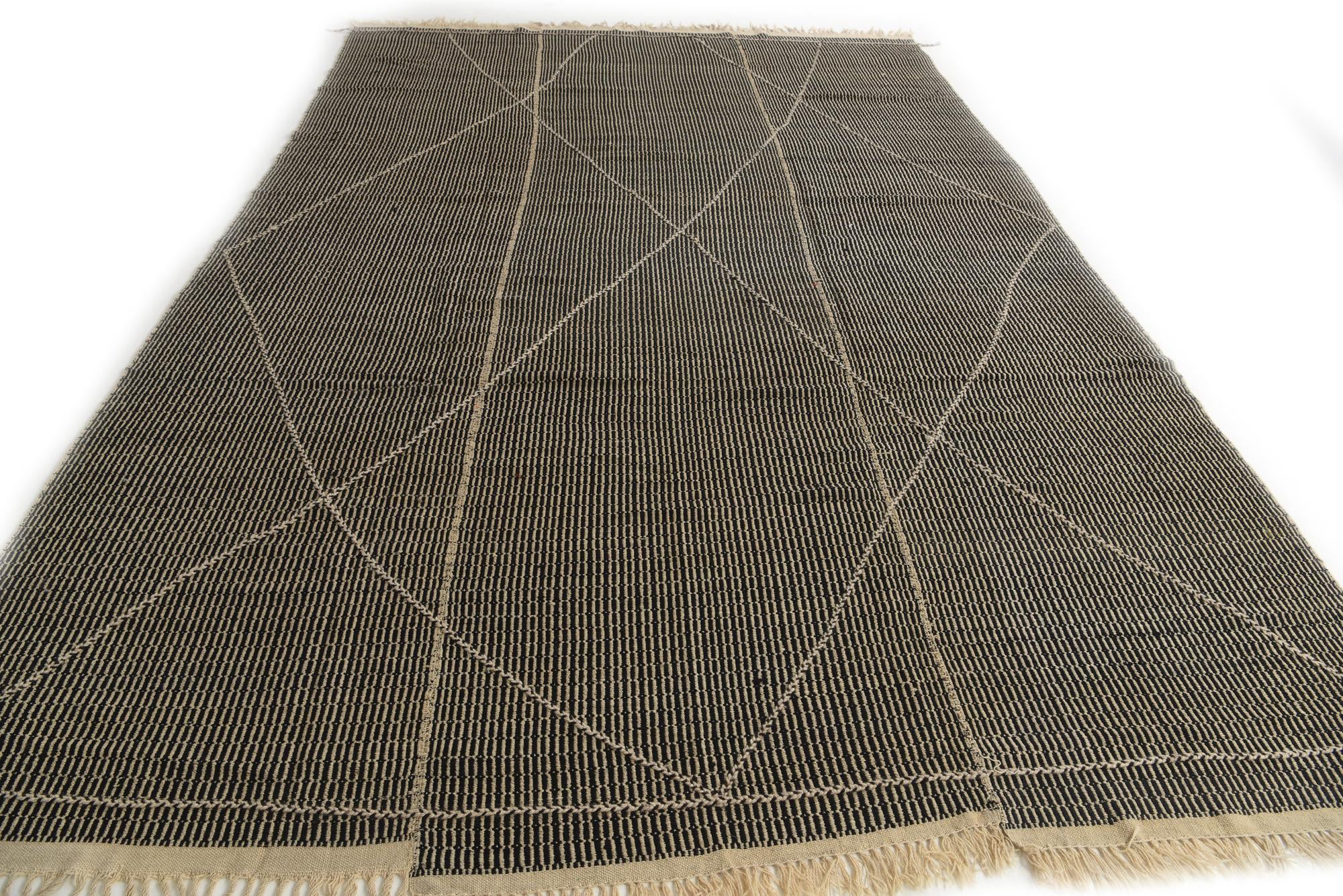 9' 7 x 15' Hand Woven Kilim Modern Wool Rug