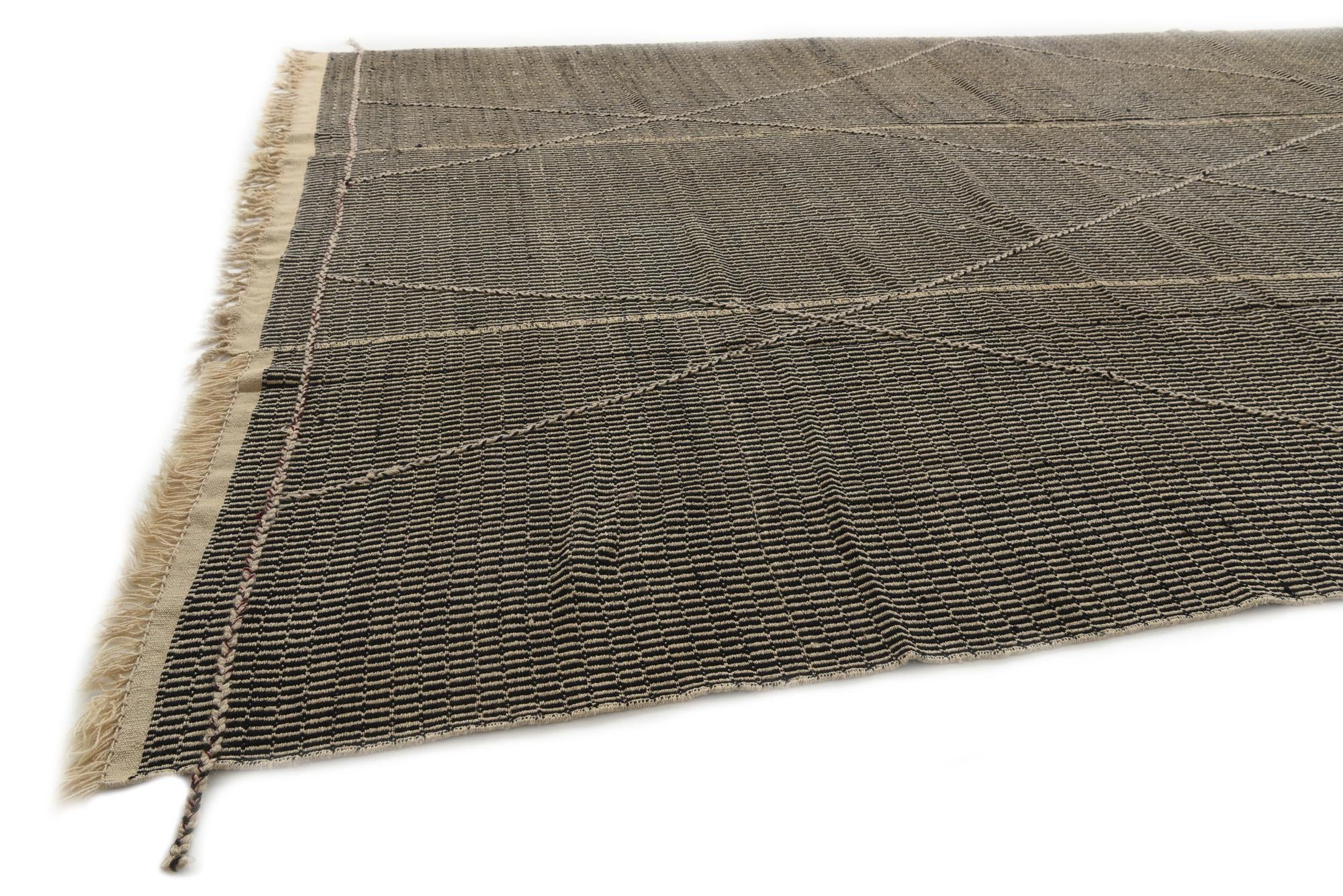 9' 7 x 15' Hand Woven Kilim Modern Wool Rug