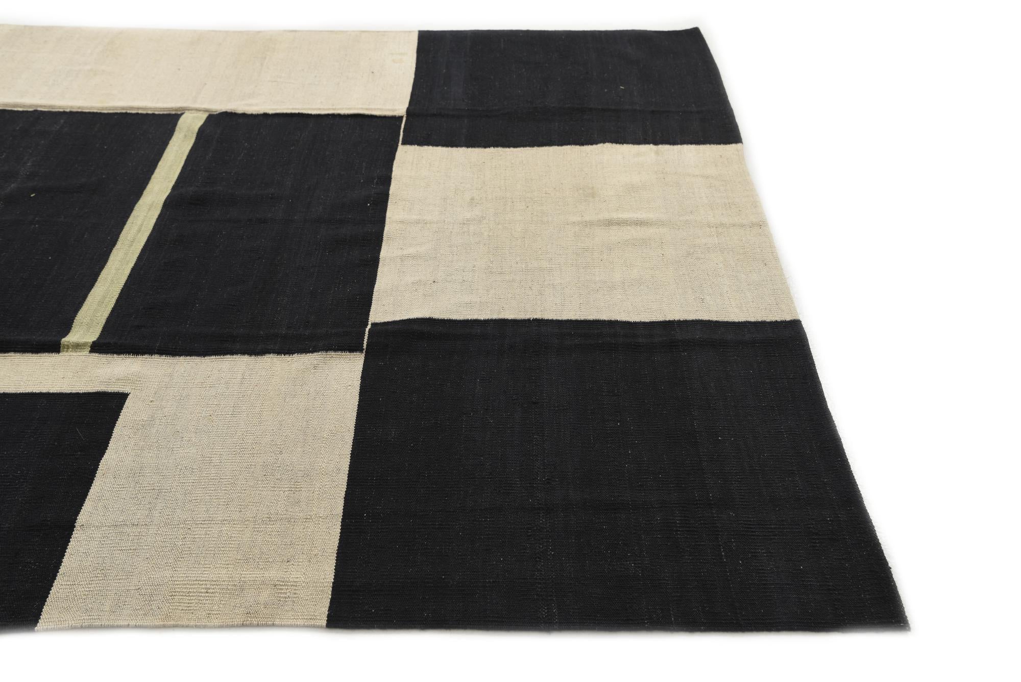 6' x 7' 7 Hand Woven Kilim Modern Wool Rug