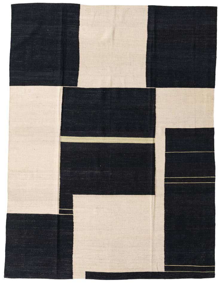 Detail image of 6' x 7' 7 Hand Woven Kilim Modern Wool Rug