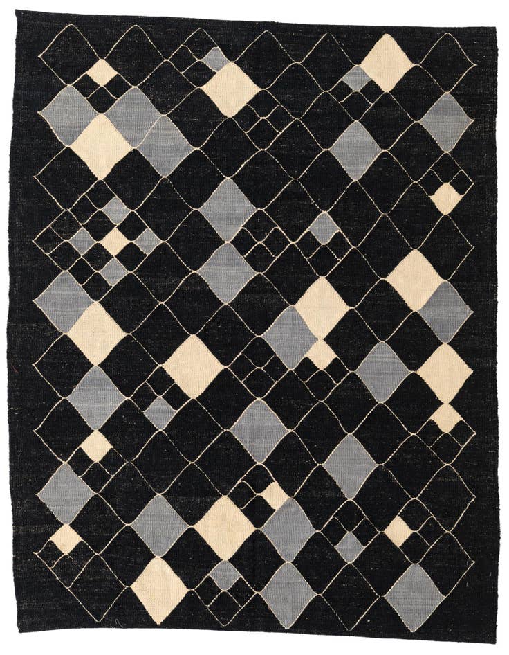 Detail image of 5' x 6' 4 Hand Woven Kilim Modern Wool Rug
