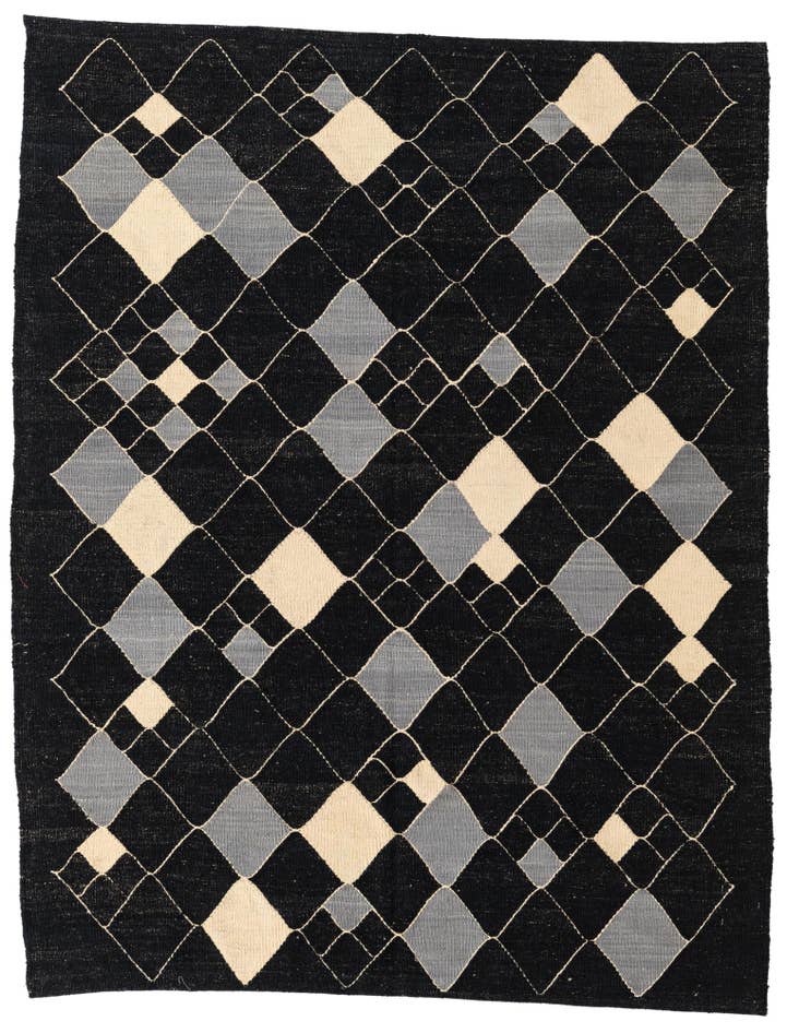Detail image of 5' x 6' 4 Hand Woven Kilim Modern Wool Rug