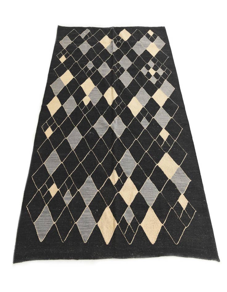 Detail image of 5' x 6'  Hand Woven Kilim Modern Wool Rug