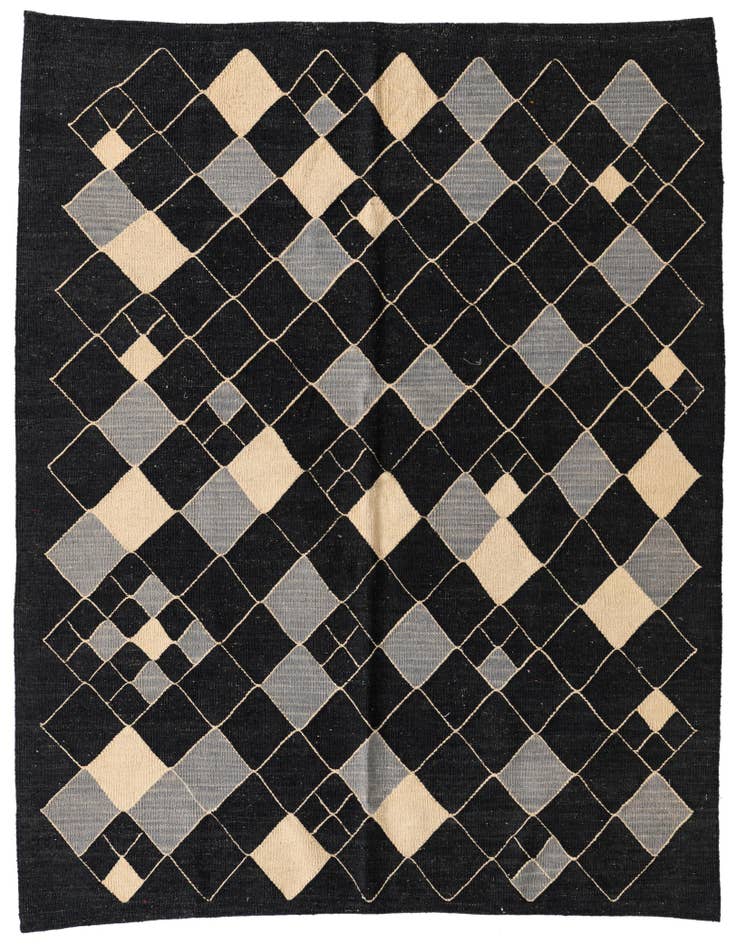 Detail image of 5' x 6' Hand Woven Kilim Modern Wool Rug