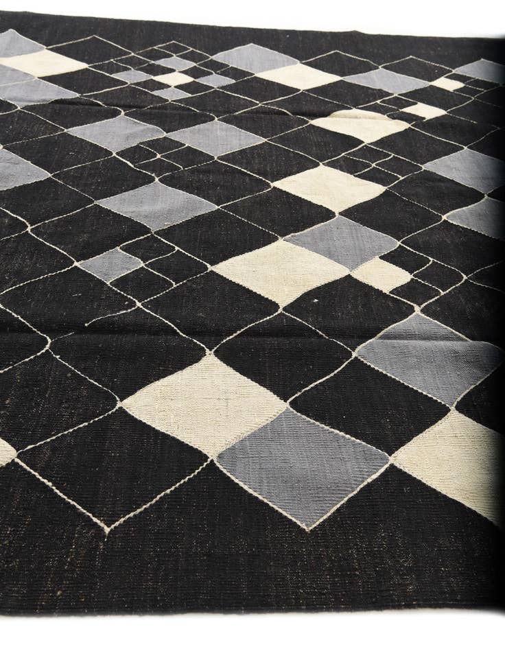 Detail image of 8' 8 x 9' 9  Hand Woven Kilim Modern Wool Rug