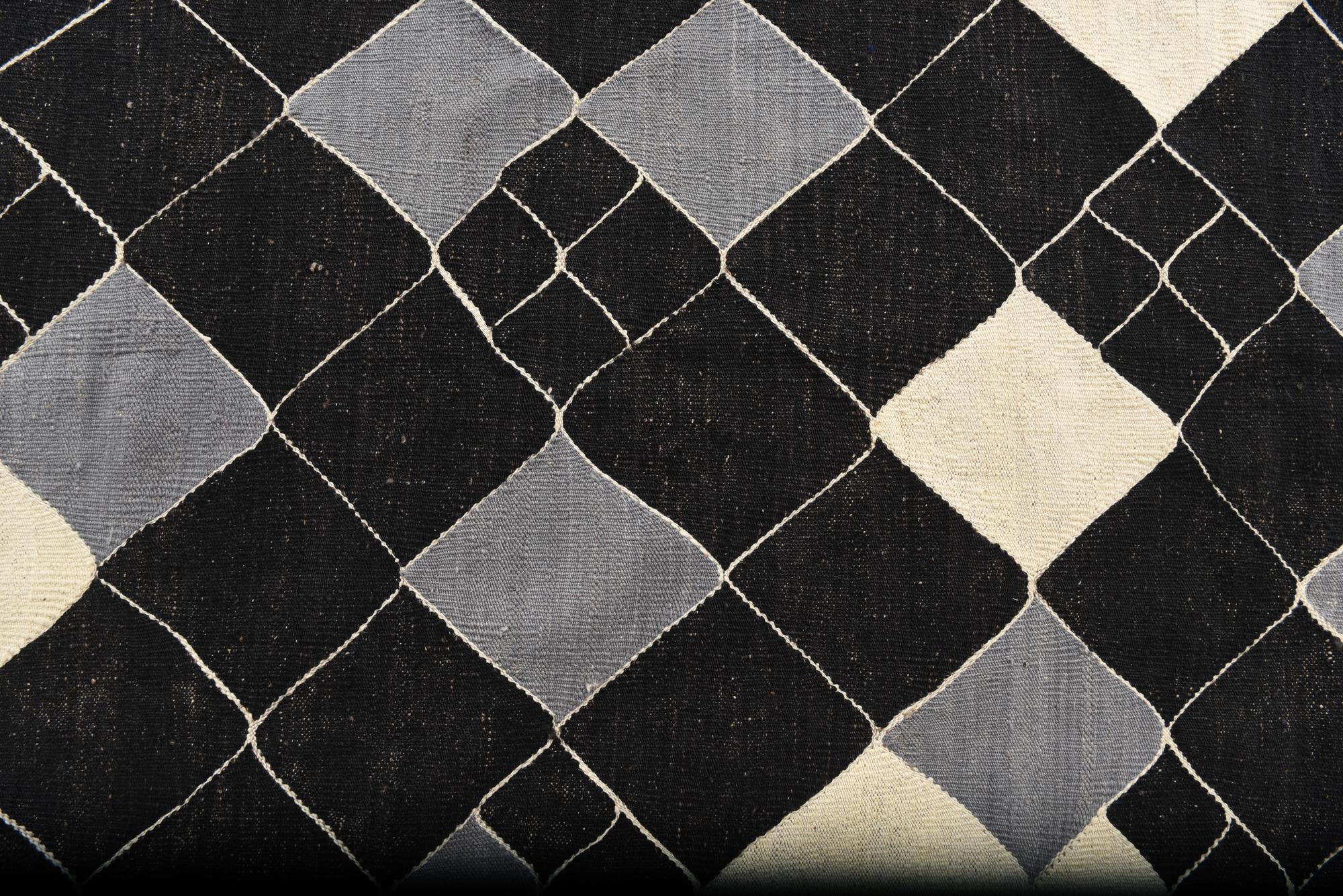 8' 8 x 9' 9 Hand Woven Kilim Modern Wool Rug