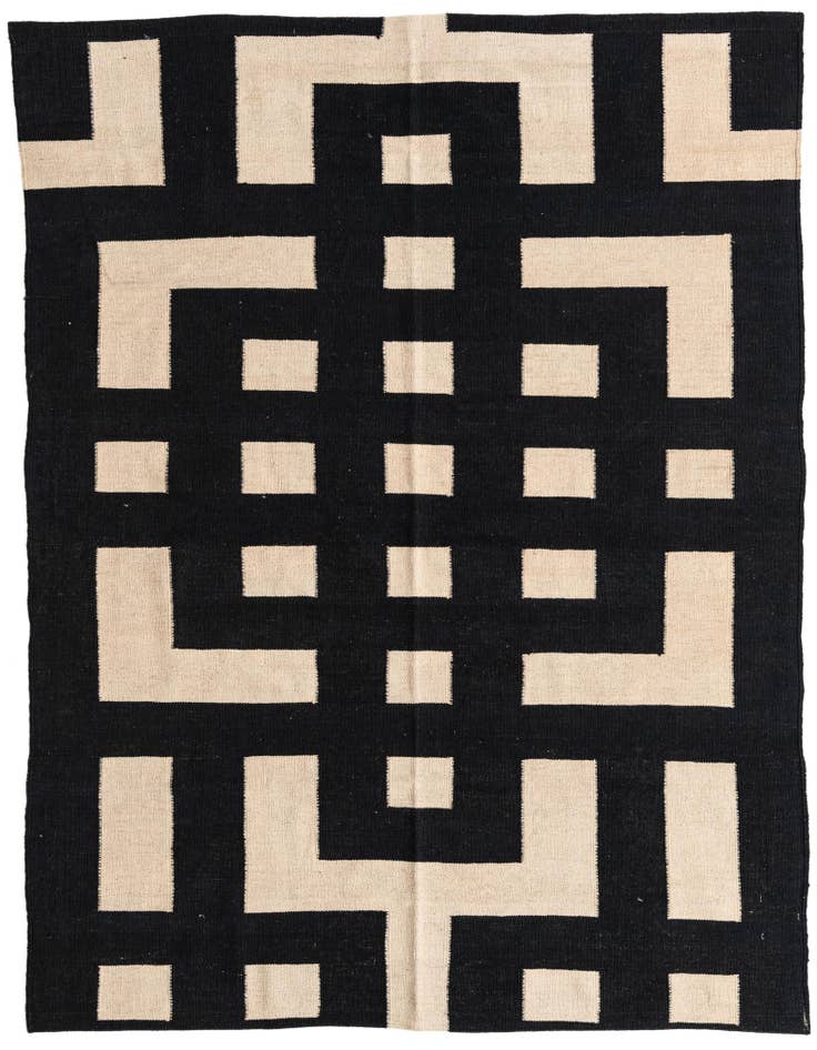 Detail image of 5' 4 x 6' 4 Hand Woven Kilim Modern Wool Rug