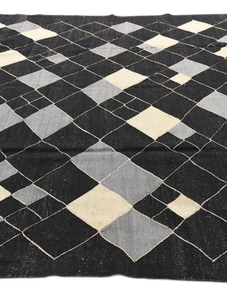 Detail image of 8' 1 x 9' 4  Hand Woven Kilim Modern Wool Rug