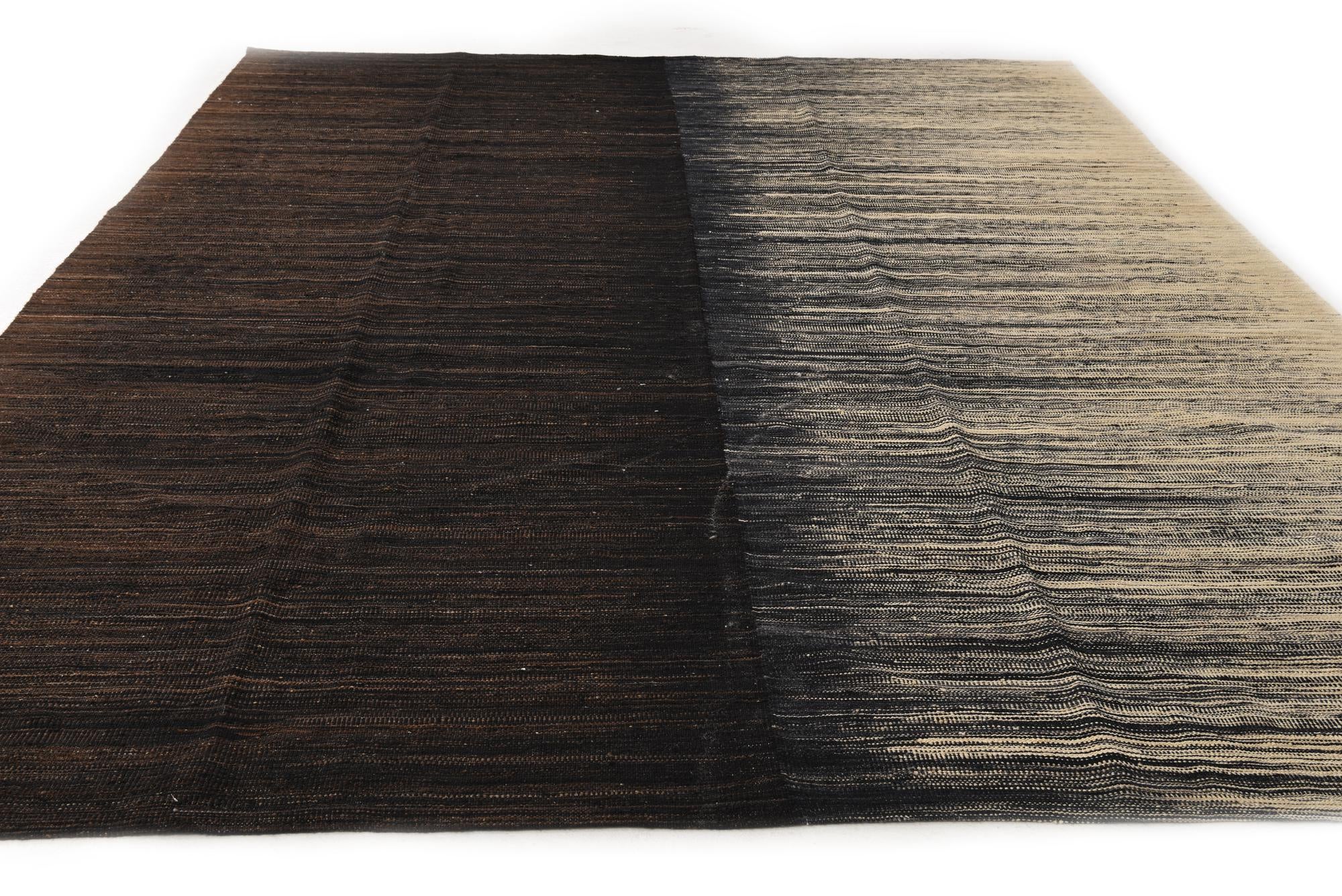 9' x 11' 7 Hand Knotted Kilim Modern Wool Rug