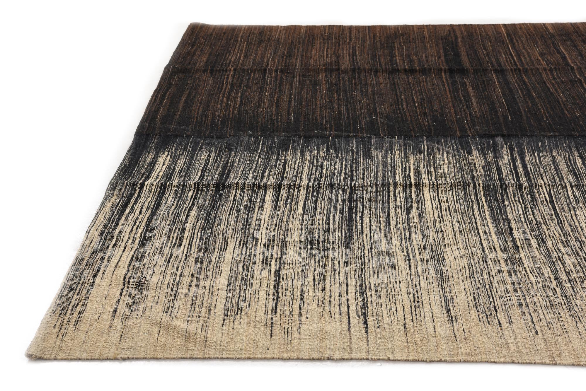 9' x 11' 7 Hand Knotted Kilim Modern Wool Rug