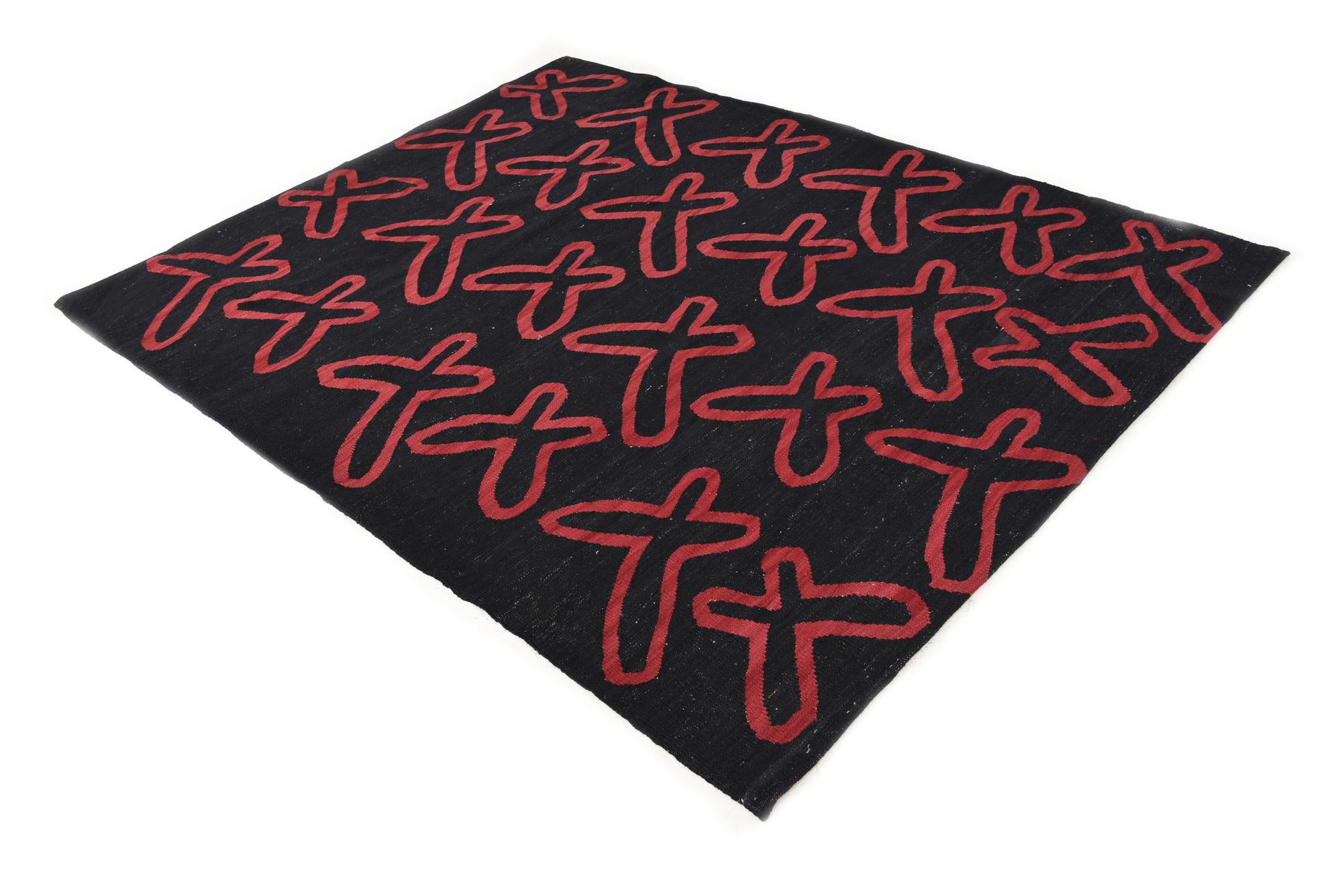 5' 2 x 6' 5 Hand Woven Kilim Modern Wool Rug