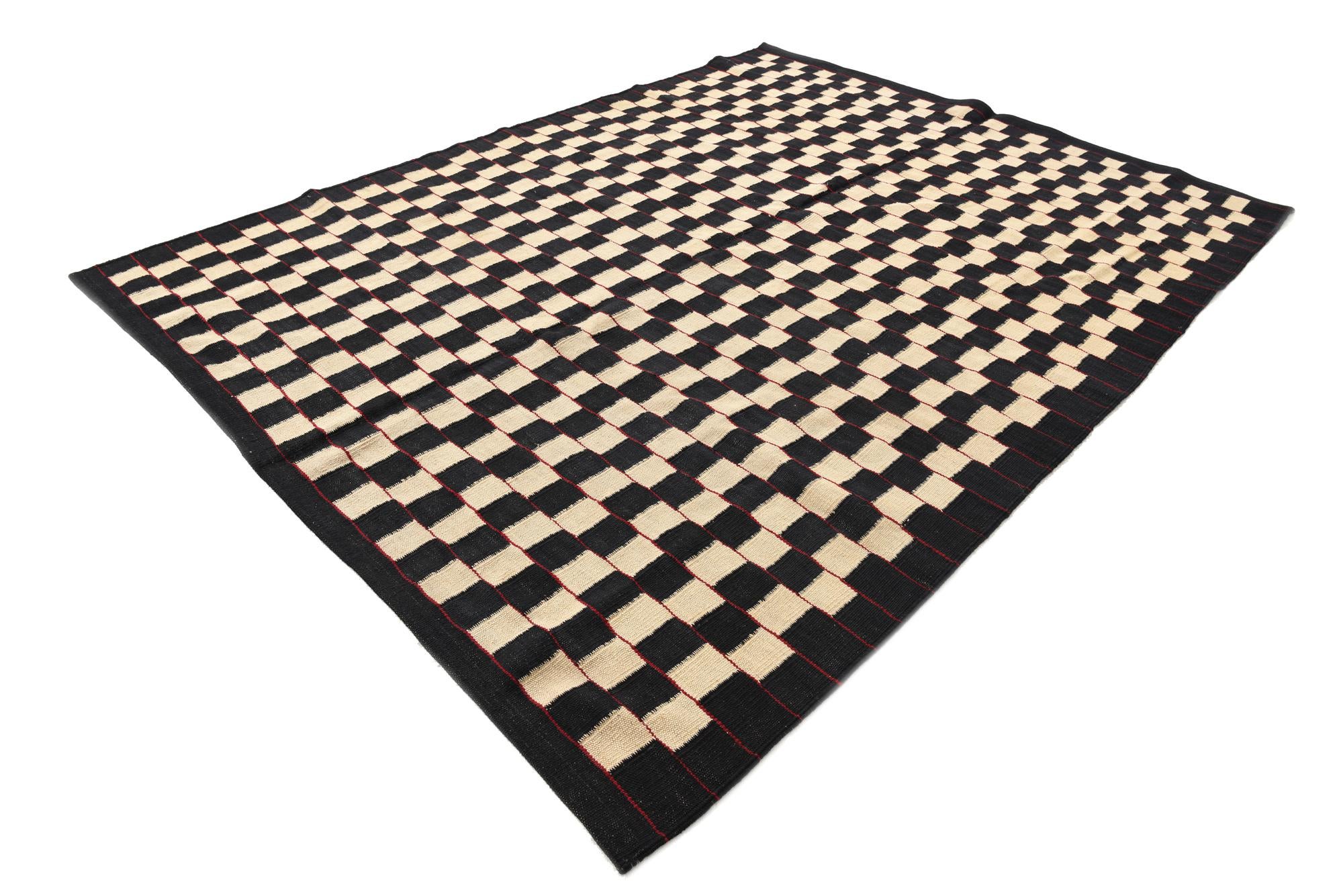 5' 8 x 7' 7 Hand Woven Kilim Modern Wool Rug