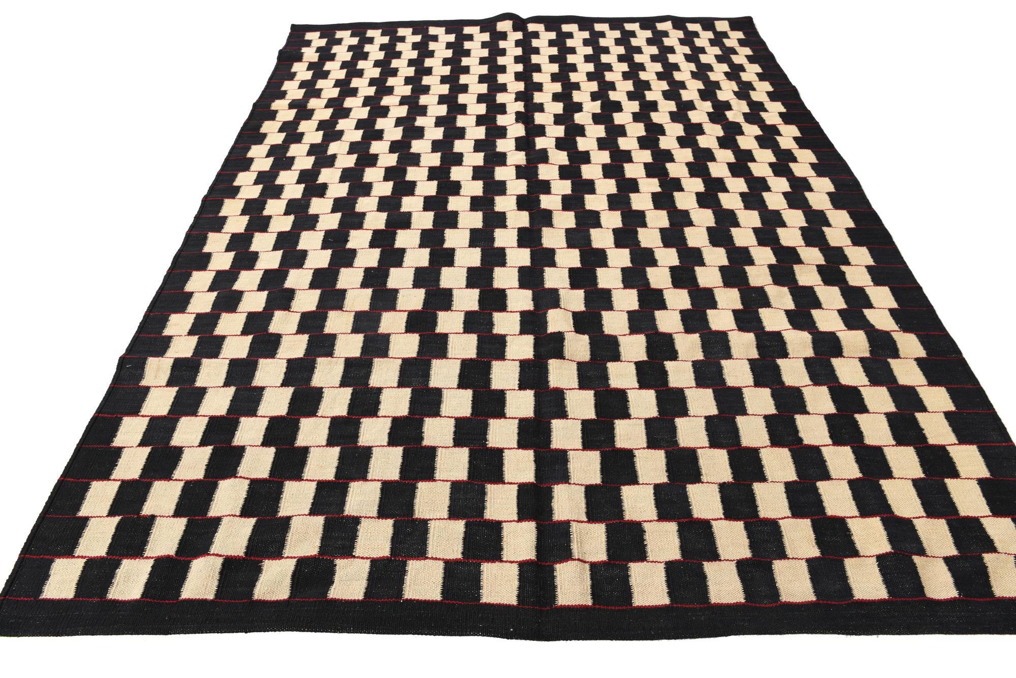 5' 8 x 7' 7 Hand Woven Kilim Modern Wool Rug