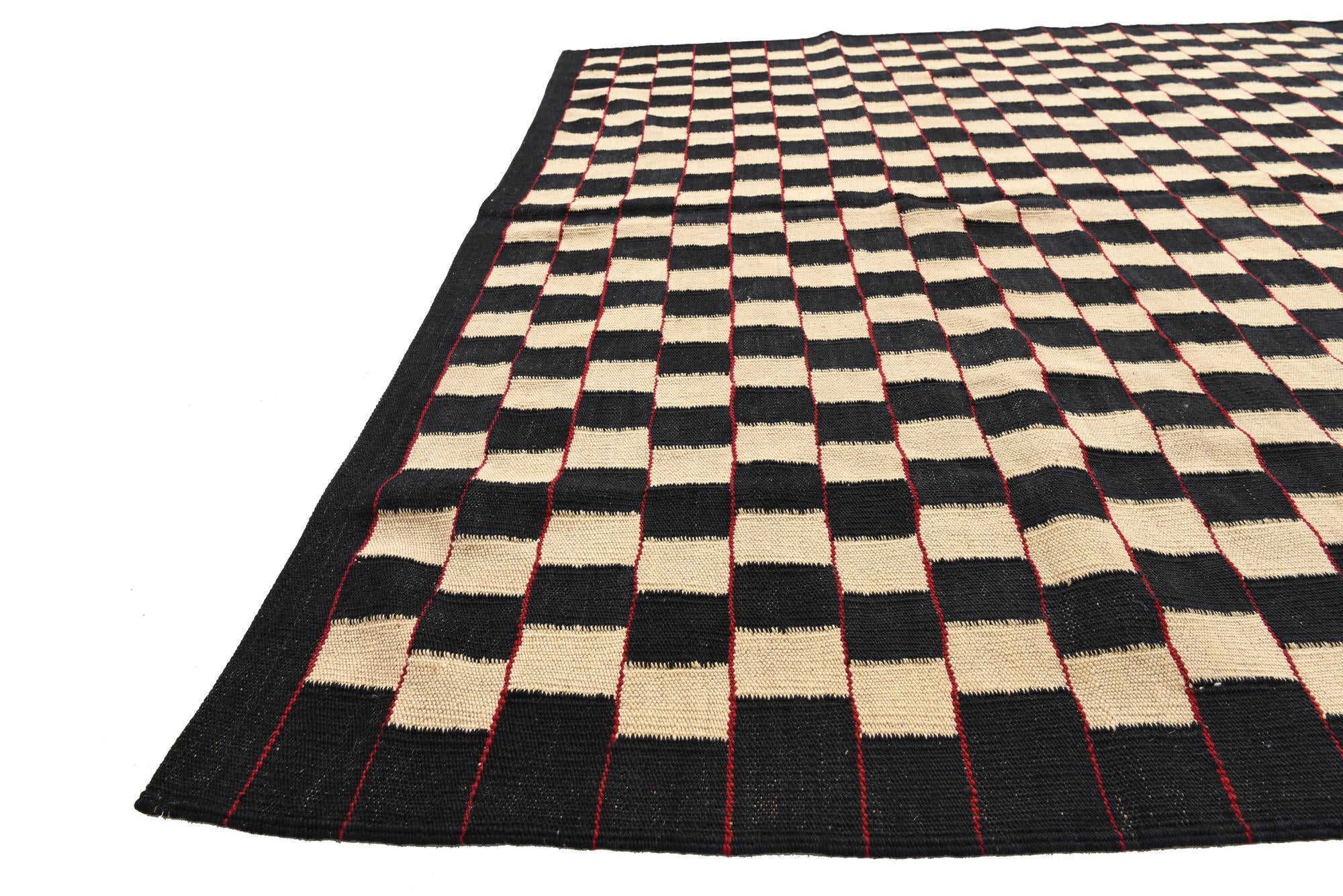 5' 8 x 7' 7 Hand Woven Kilim Modern Wool Rug