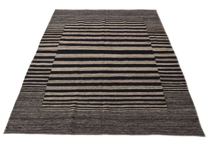 5' 2 x 6' 5 Hand Woven Kilim Modern Wool Rug